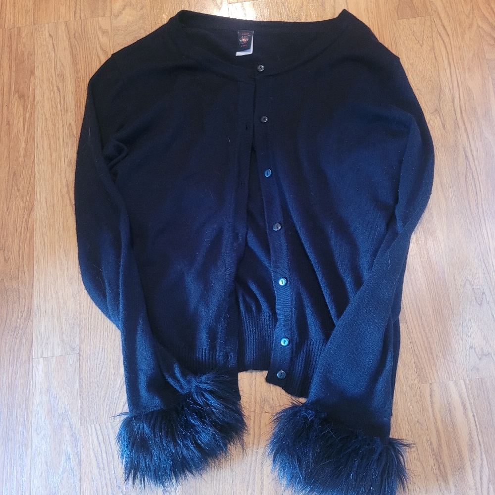 Black button up sweater